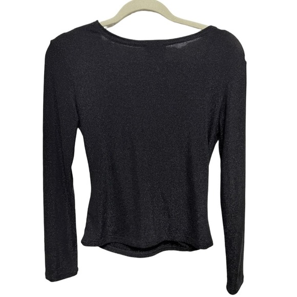 Choklate TU (One Size) Shimmer Black Long Sleeve Y2K Retro Style Size Small - Picture 5 of 5